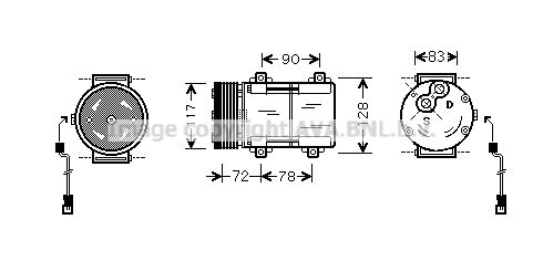 AVA QUALITY COOLING Компрессор, кондиционер FDK285